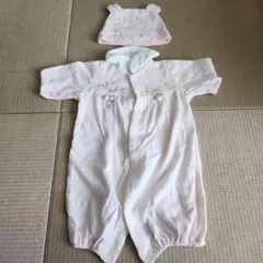 ピンク セレモニースーツ 50-60cm 耳付き帽子