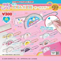 サンリオキャラクターズ 平成レトロミニ定規＆分度器キーホルダー 全10種コンプ