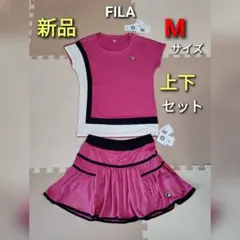 新品　FILA　テニス　上下セット　セットアップ　スコート　シャツ　M　ピンク