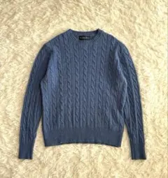 ブルックスブラザーズ ライトブルー ウール ケーブルニット M