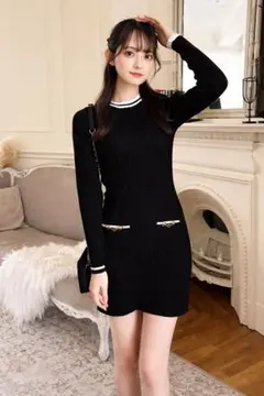 ミシェルマカロン　細ケーブル柄ワンピ