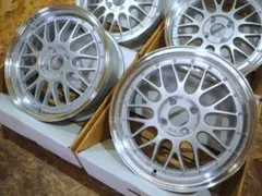 新品メッシュ深リム5.5J4枚 シルバー ピアスボルト コンパクト 軽四 