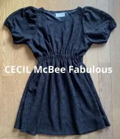 CECiL McBee 黒 レース ミニワンピース 半袖