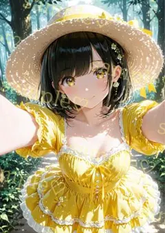 キラキラ　かわいい　AIイラスト　ポスター　A4サイズ　a415