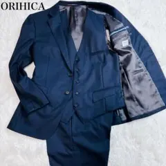 ORIHICA スリーピーススーツ ネイビー AB6 ウエスト88cm XL相当