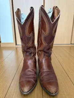 DAN POSTブラウン レザー ウエスタンブーツ 24.5cm