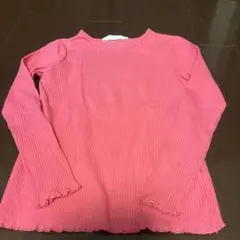 H&M キッズ 長袖 リブカットソー ピンク 130cm