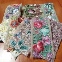インド刺繍リボン生地 多色