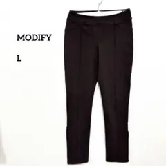 MODIFY ブラウンストレッチスラックス Lサイズ 42 日本製d227