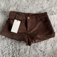 新品•タグ付【ザラ ZARA】スエード ブラウンショートパンツ XS
