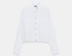 【ZARA】バルーンポプリンシャツ　ホワイト