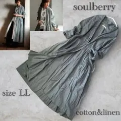 美品✨soulberry ロング ガウン ワンピース 羽織り 大きいサイズ LL