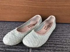 22.5㎝　シューズ　ミントグリーン フラットシューズ　夏　サンダル　靴　ガール