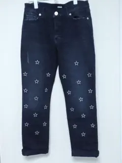 HUDSON ブラックデニムパンツ 星付き