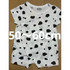 牛柄 ロンパース 50～60cm モノクロ