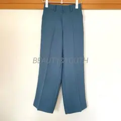 【美品】BEAUTY&YOUTH ポリエステルバックゴムストレートパンツS