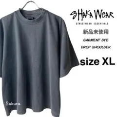シャカウェア 新品未使用 ガーメントダイ ドロップショルダーTシャツ スミ XL