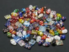 ベネチアン柄　ミルフィオリ　穴あり　１１５個　型崩れ　変形しております