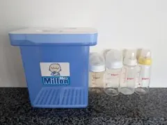 Pigeon 哺乳瓶4本とミルトンケース(トングなし)