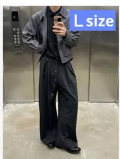 【新品】Ｌサイズ ルーズシルエット、極太ワイドパンツ