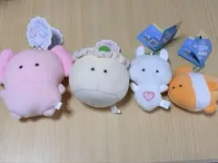 つぶらな瞳の水族館、中華街シリーズ　ぬいぐるみマスコット 4点セット