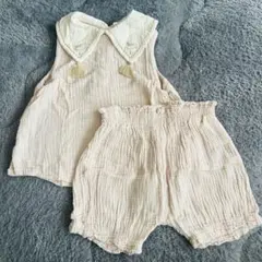 Cottoli 襟付きトップス・ショートパンツセット　セットアップ ベビー