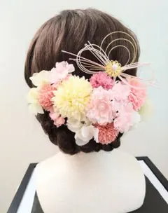 和装髪飾り　(桜、ピンク水引)　結婚式　成人式　七五三　卒業式　謝恩会　振袖
