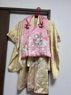 七五三 着物セット 黄色 花柄 3歳用 - メルカリ