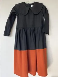 長袖ワンピース 黒・オレンジ