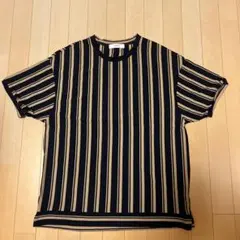 INHERIT ストライプ Tシャツ ネイビー/ベージュのサムネイル