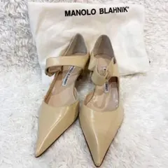 n*a様 MANOLO BLAHNIK ベージュ ポインテッドトゥヒール36,5 n*a様 MANOLO BLAHNIK ベージュ ポインテッドトゥヒール36,5 - メルカリ