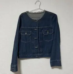GUダークブルーフリンジデニムジャケット