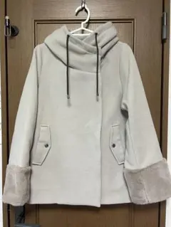 クロシェ シャギースタンドオーバーコート マンテコ モヘヤ混