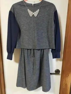 セットアップワンピースグレーネイビーketty未使用M