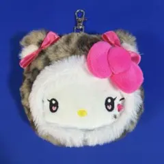 【美品】ハローキティ リール付きパスケース ギャルキティ 平成 ヒョウ柄