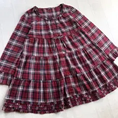 ピンクハウス チェック柄 ピコフリル ネル チュニック ワンピース