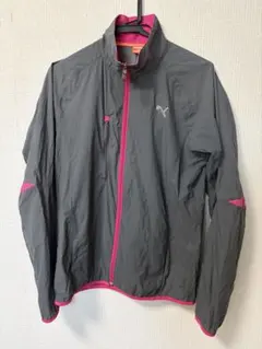 PUMA プーマ ウインドブレーカー ジャケット ジップアップ グレー ピンク