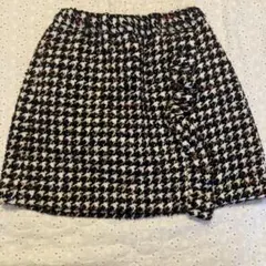 BeBe チェック千鳥格子ハウンドトゥース柄スカート 120cm