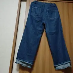 デニムパンツLL　前後裾違いオシャレデザイン
