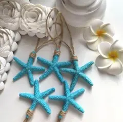クリスマス　飾り　オーナメント　ガーランド　ハワイ　南国　リゾート　ヒトデ　青