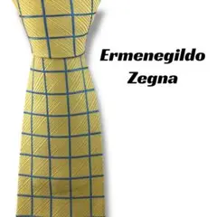 【8000】美品！エルメネジルドゼニア　ネクタイ　イエロー系