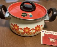 片手鍋 琺瑯鍋/ホーロー鍋 ハニーウェア 花柄 昭和レトロ/レトロポップ