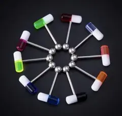 ピアス　へそピアス　舌ピアス　カプセル　病み　お薬　病みピアス