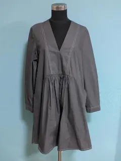 341 ZARA チュニック 長袖 グレー Mサイズのサムネイル