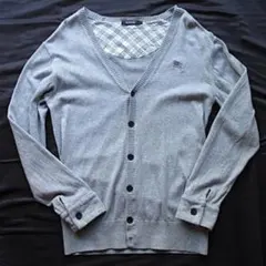 ☆1着限り☆お買い得☆バーバリーブラックレーベル Vネックカーディガン グレー☆