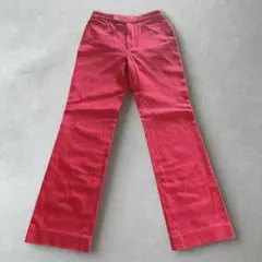 ELLE レッド ストレートパンツ 赤カジュアルパンツ ボトムス 小さいサイズ