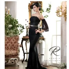 エンジェルアールプレミアム ロングドレス 総レースブラック s