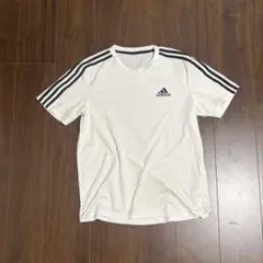 adidas ホワイト Tシャツ 3本ライン 値下げ可
