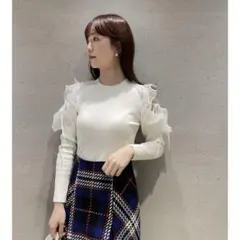 SNIDEL ロービングチェックスカート