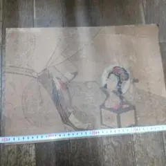 山本探川(守業)？　美人画　まくりのサムネイル